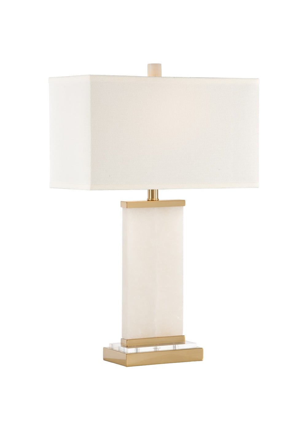 Wildwood Damon Alabaster Table Lamp With Crystal & Antique Brass Accents — Rustic Modern 27.5" Ambient Light 65497