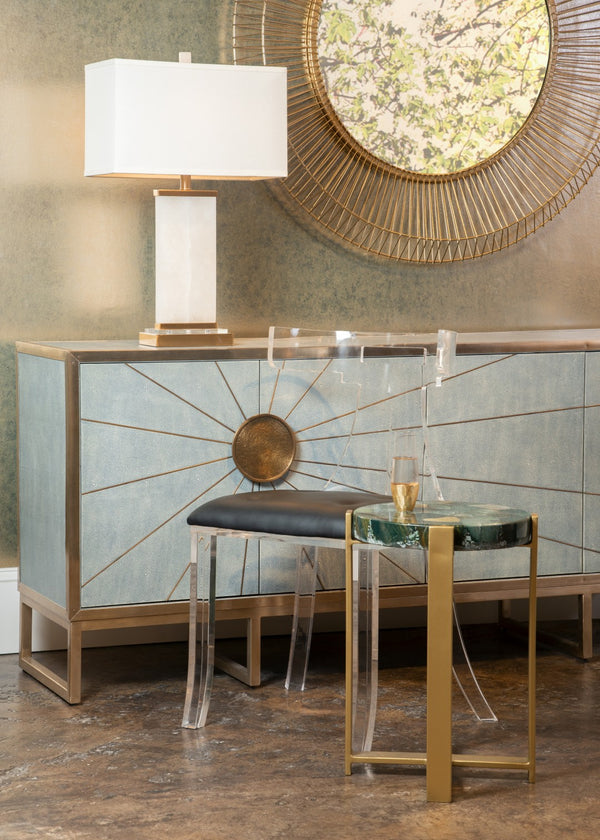 Wildwood Damon Alabaster Table Lamp With Crystal & Antique Brass Accents — Rustic Modern 27.5" Ambient Light 65497