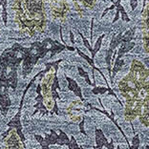 HomeRoots 10' Classic Denim Blue & Gray Floral Washable Area Rug - Durable, UV Protected for Busy Homes! 654976