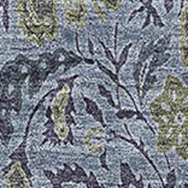 HomeRoots 10' Classic Denim Blue & Gray Floral Washable Area Rug - Durable, UV Protected for Busy Homes! 654976