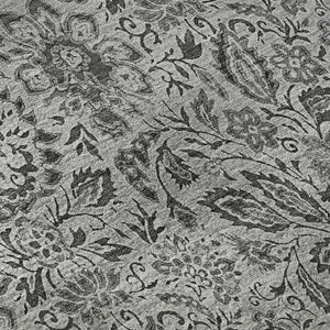 HomeRoots 8' Round Floral Washable Rug in Gray & Silver - UV Protected, Stain-Resistant, Durable Design for Homes 654979