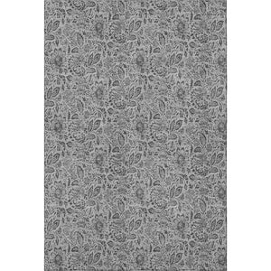 HomeRoots 8' X 10' Gray and Silver Floral Area Rug - Washable, UV Protected, and Stylish for Every Home! 654980