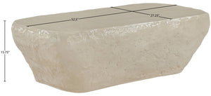 Meridian Furniture Rockford Fiber Reinforced Concrete Coffee Table Art Deco Geometric Indoor Outdoor Lounge Use Beige 654Sand-CT