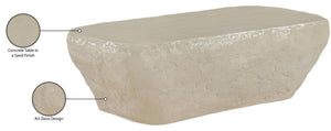 Meridian Furniture Rockford Fiber Reinforced Concrete Coffee Table Art Deco Geometric Indoor Outdoor Lounge Use Beige 654Sand-CT