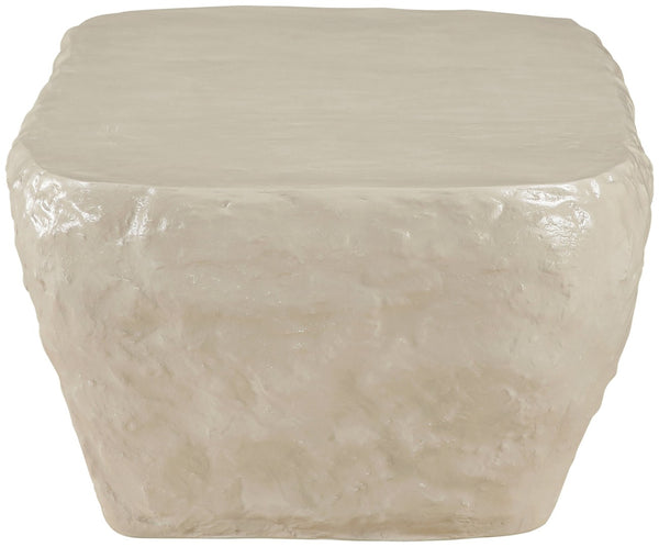 Meridian Furniture Rockford Fiber Reinforced Concrete Coffee Table Art Deco Geometric Indoor Outdoor Lounge Use Beige 654Sand-CT