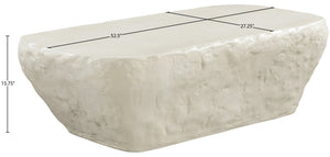 Meridian Furniture Rockford Fiber Reinforced Concrete Coffee Table Art Deco Geometric Indoor Outdoor Lounge Use Taupe 654Taupe-CT