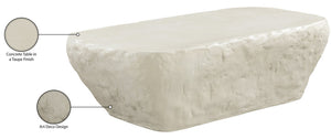 Meridian Furniture Rockford Fiber Reinforced Concrete Coffee Table Art Deco Geometric Indoor Outdoor Lounge Use Taupe 654Taupe-CT
