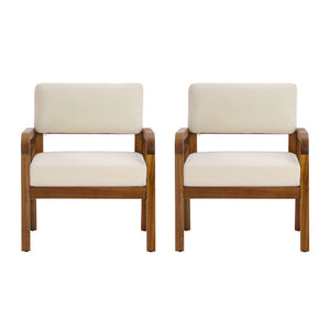 English Elm Outdoor Solid Acacia Wood Patio Armchair Teak Finish Slat Back Poolside Lounge N768P382498T_2