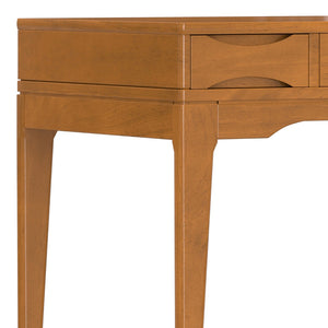 English Elm Harper Rubberwood Writing Desk with Keyboard Tray Mid-century Modern Home Office Storage Brown B136P420747