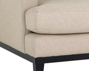 Sunpan Kaius Sofa - Eco-Friendly Mid-Century Modern Design with Durable Performance Fabric and Walnut Legs Limelight Oat