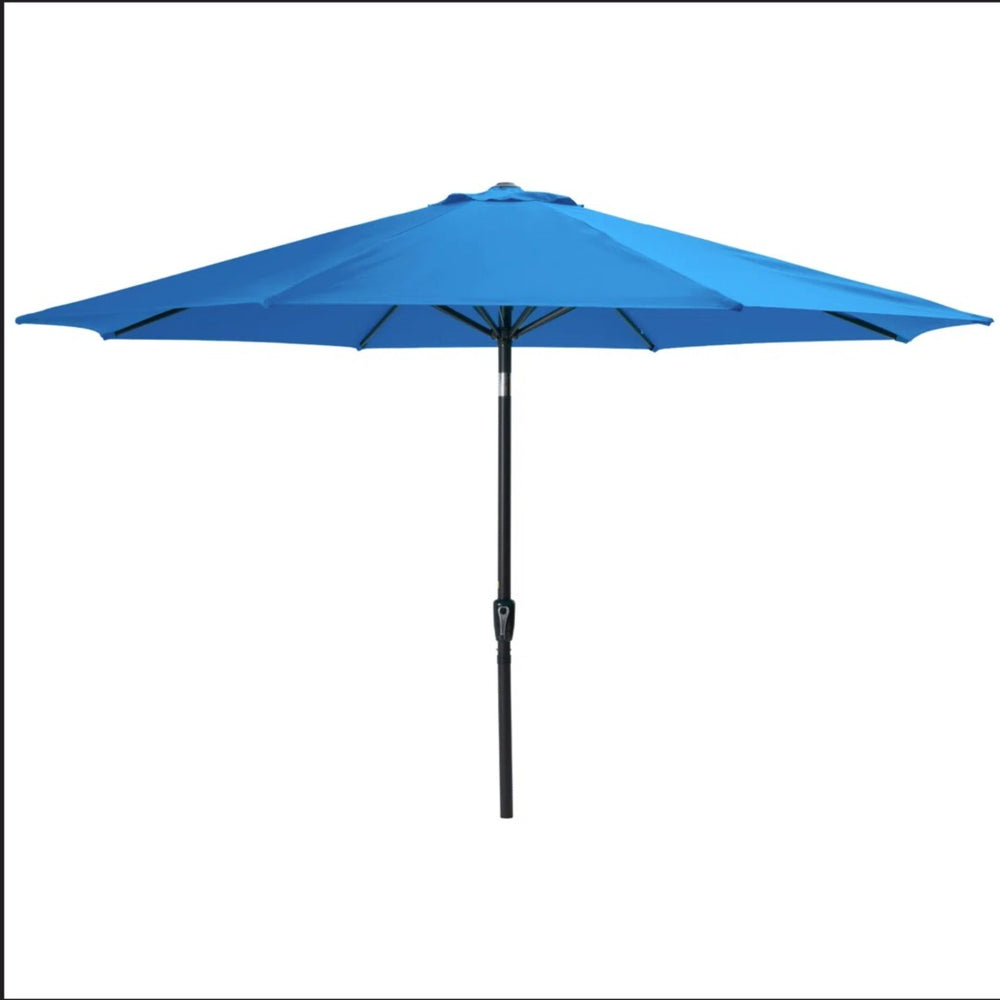 English Elm 13 Foot Cobalt Market Umbrella with Crank Lift Tilt and Uv Resistant Canopy for Outdoor Patios B082P454990
