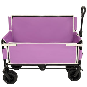 English Elm 3-in-1 Convertible Folding Wagon with Bench Seat Steel Frame 500lb Capacity Purple W2932P283543