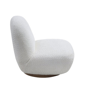 English Elm 2p, Boucle Swivel Accent Chair Armless Cloud Seat Sculptural Minimalist Living Room W2664S00081