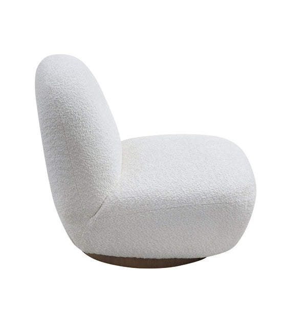 English Elm 2p, Boucle Swivel Accent Chair Armless Cloud Seat Sculptural Minimalist Living Room W2664S00081