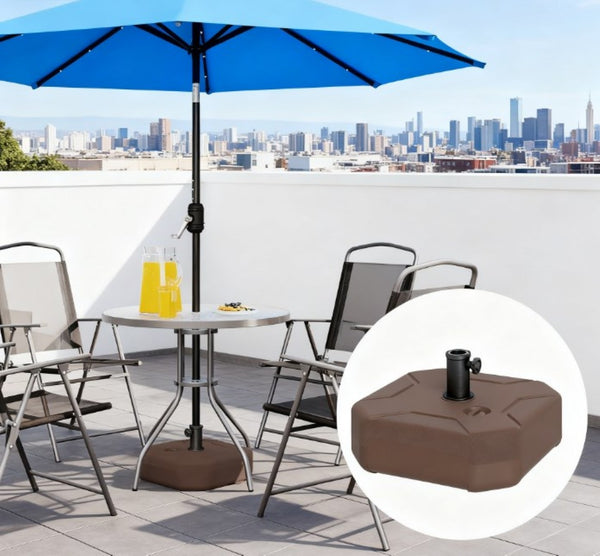English Elm Easy Fillable Hdpe Square Patio Umbrella Stand Base with Uv Resistant Weatherproof Design T3971P427623