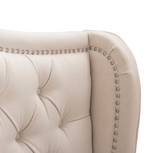 English Elm Jennifer Taylor Home - Marcella Upholstered Shelter Headboard Bed Set, King - Sky Beige, Luxurious Comfort & Style B2719P238225
