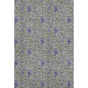 HomeRoots 10' Olive Green & Purple Floral Area Rug - Washable, UV Protected, Durable for High-Traffic Rooms 655000