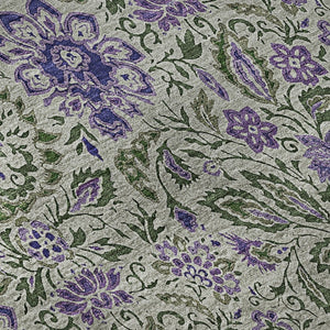 HomeRoots 10' Olive Green & Purple Floral Area Rug - Washable, UV Protected, Durable for High-Traffic Rooms 655000