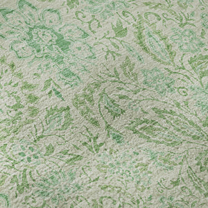 HomeRoots 8' X 10' Sage Floral Area Rug - Washable, Stain-Resistant with UV Protection for Stylish Durability 655004