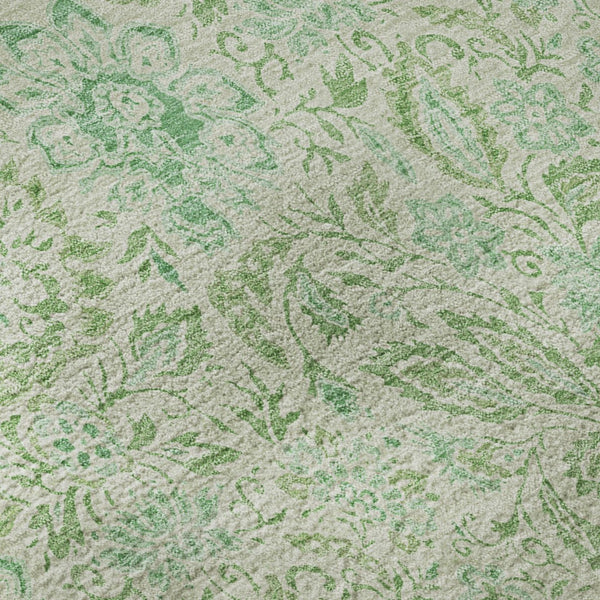 HomeRoots 8' X 10' Sage Floral Area Rug - Washable, Stain-Resistant with UV Protection for Stylish Durability 655004
