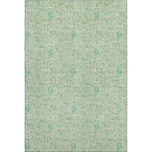 HomeRoots 10' X 14' Sage Ivory Floral Area Rug - Washable, UV Protected, Durable Elegance for Any Space 655006