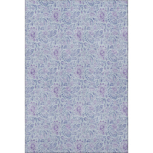 HomeRoots 8' X 10' Sky Blue and Purple Floral Area Rug - Washable, UV Protected, Durable, Pet-Friendly Design 655010