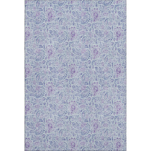 HomeRoots 9' X 12' Floral Area Rug in Sky Blue & Purple - Washable, Stain Resistant, UV Protected & Soft 655011