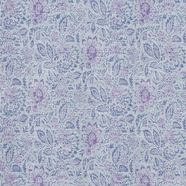 HomeRoots 9' X 12' Floral Area Rug in Sky Blue & Purple - Washable, Stain Resistant, UV Protected & Soft 655011