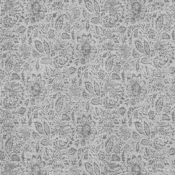 HomeRoots 5' X 8' Silver and Gray Floral Area Rug - Washable, Stain-Resistant, UV Protected for Everyday Use 655014