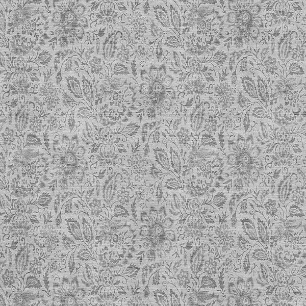 HomeRoots 8' X 10' Silver and Gray Floral Washable Area Rug – Stylish, Durable, UV Protected for Busy Homes 655016