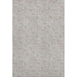 HomeRoots 8' X 10' Taupe and Beige Floral Area Rug - Washable, Durable, UV Protected for Family-Friendly Homes 655028