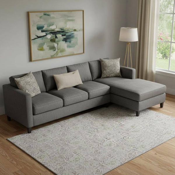 HomeRoots 10' X 14' Taupe & Beige Floral Area Rug - Washable, UV Protected, Perfect for Family Spaces! 655030