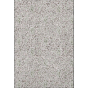 HomeRoots 10' X 14' Taupe & Beige Floral Area Rug - Washable, UV Protected, Perfect for Family Spaces! 655030