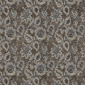 HomeRoots 5' X 8' Chocolate and Gray Floral Area Rug - Soft, Durable, Washable with UV Protection for Homes 655038