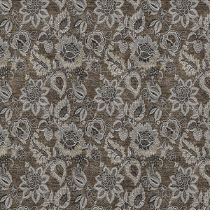 HomeRoots 8' X 10' Floral Area Rug in Chocolate and Gray - Washable, UV Protected, Perfect for High-Traffic Spaces! 655040
