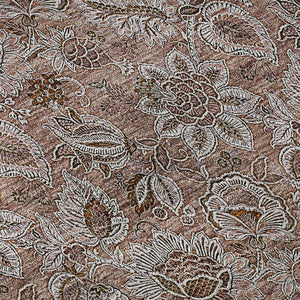 HomeRoots 8' X 10' Copper and Gray Floral Area Rug – Washable, UV Protected, Durable for High-Traffic Spaces 655046