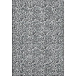 HomeRoots 10' X 14' Gray Floral Area Rug - Stylish, Washable, Stain-Resistant, UV Protected for High-Traffic Areas 655066