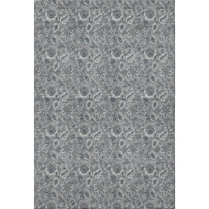 HomeRoots 10' X 14' Gray Floral Area Rug - Stylish, Washable, Stain-Resistant, UV Protected for High-Traffic Areas 655066