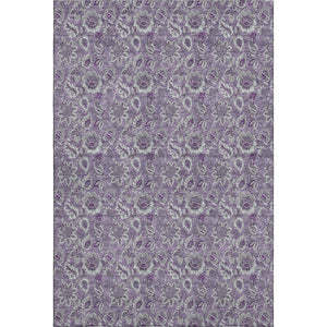 HomeRoots 10' X 14' Purple and Gray Floral Area Rug - Washable, UV Protected, Stain Resistant for Busy Homes 655084