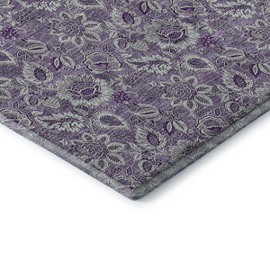 HomeRoots 10' X 14' Purple and Gray Floral Area Rug - Washable, UV Protected, Stain Resistant for Busy Homes 655084