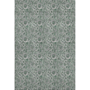 HomeRoots 10' X 14' Sage and Silver Floral Area Rug - Washable, UV Protected, Stain Resistant for Any Space 655090