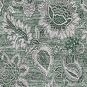 HomeRoots 10' X 14' Sage and Silver Floral Area Rug - Washable, UV Protected, Stain Resistant for Any Space 655090
