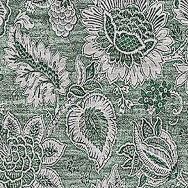 HomeRoots 10' X 14' Sage and Silver Floral Area Rug - Washable, UV Protected, Stain Resistant for Any Space 655090