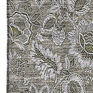 HomeRoots 5' X 8' Taupe and Beige Floral Area Rug - Washable, UV Protected, Perfect for Homes with Kids & Pets 655098