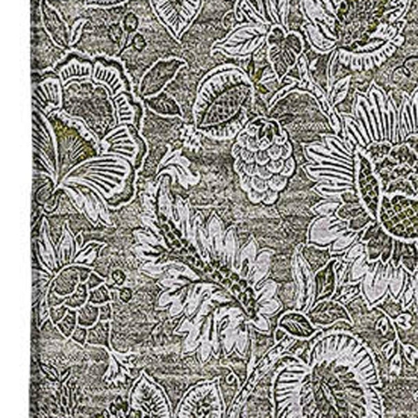 HomeRoots 5' X 8' Taupe and Beige Floral Area Rug - Washable, UV Protected, Perfect for Homes with Kids & Pets 655098