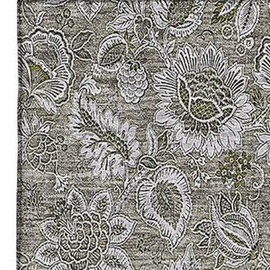 HomeRoots 5' X 8' Taupe and Beige Floral Area Rug - Washable, UV Protected, Perfect for Homes with Kids & Pets 655098