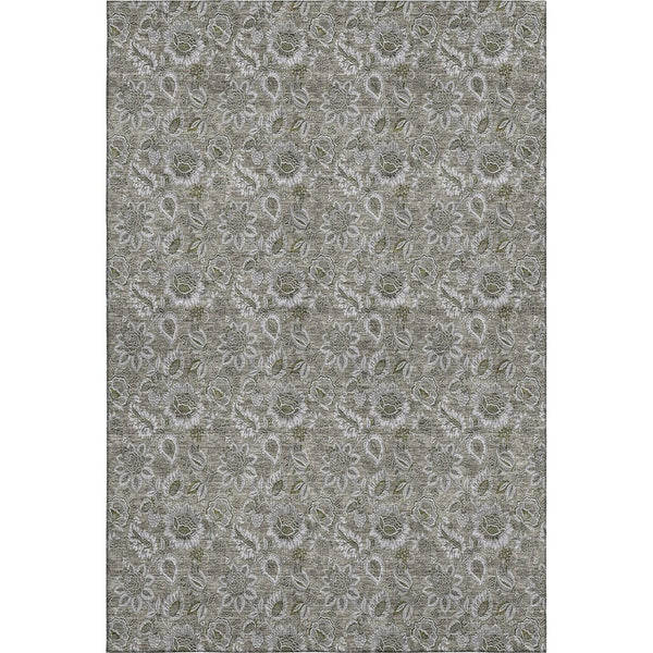 HomeRoots 10' X 14' Elegant Taupe & Beige Floral Area Rug – Durable, Stain-Resistant, UV Protected for Homes 655102