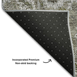 HomeRoots 10' X 14' Elegant Taupe & Beige Floral Area Rug – Durable, Stain-Resistant, UV Protected for Homes 655102