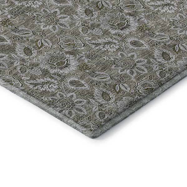 HomeRoots 10' X 14' Elegant Taupe & Beige Floral Area Rug – Durable, Stain-Resistant, UV Protected for Homes 655102