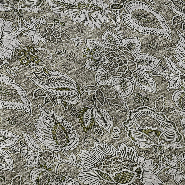 HomeRoots 10' X 14' Elegant Taupe & Beige Floral Area Rug – Durable, Stain-Resistant, UV Protected for Homes 655102